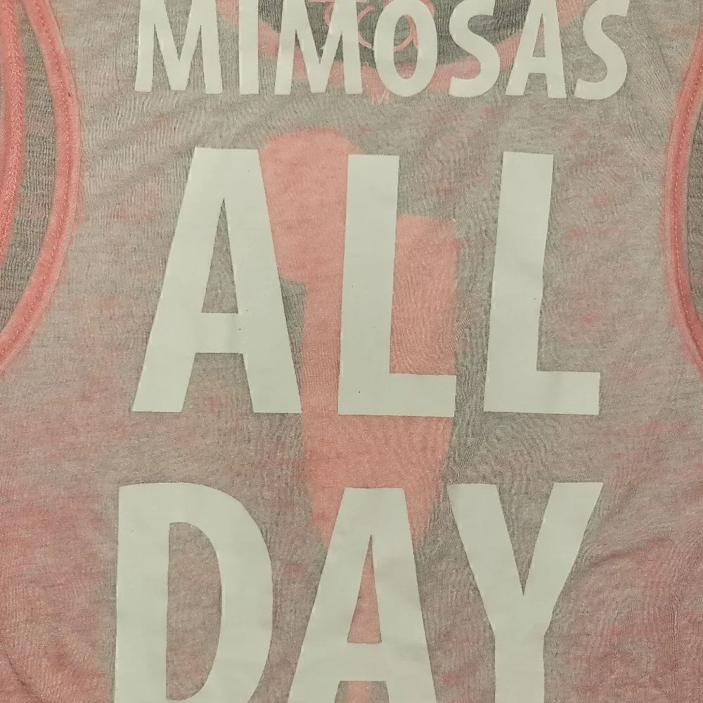 CHASER Mimosas All Day Pink Burnout Tank Top M